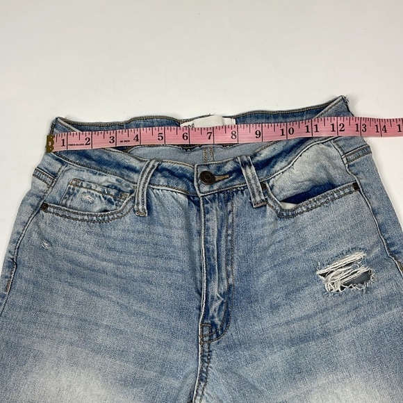 RSQ Jeans Light Wash Raw Hem Distressed Mom Jeans Size 26 - Picture 8 of 8